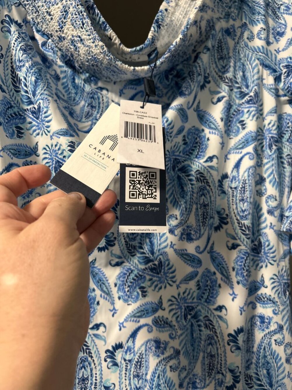 Cabana Life Charleston Coverluxe Smocked Dress NWT Size XL